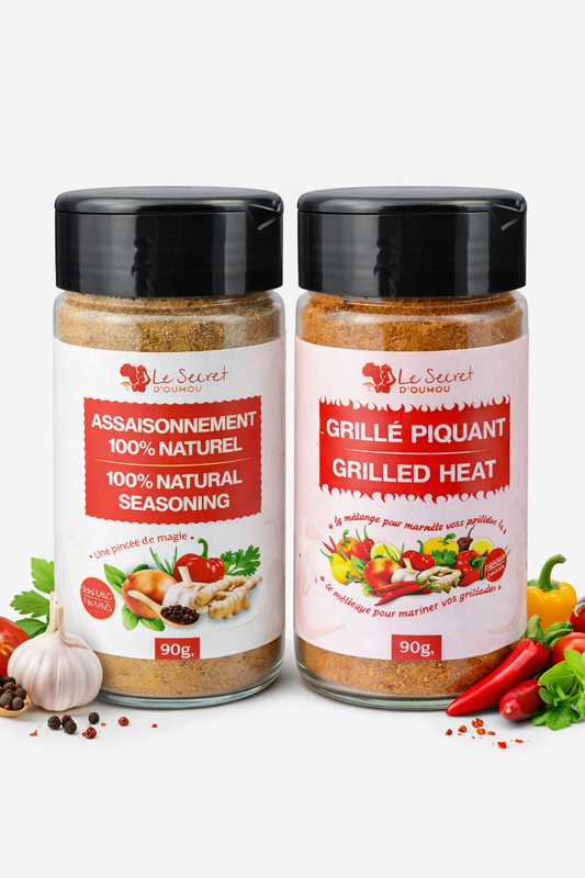 Kit Découverte 2 Saveurs - Assaisonnement Naturel 90 g & Grillé Piquant 90 g